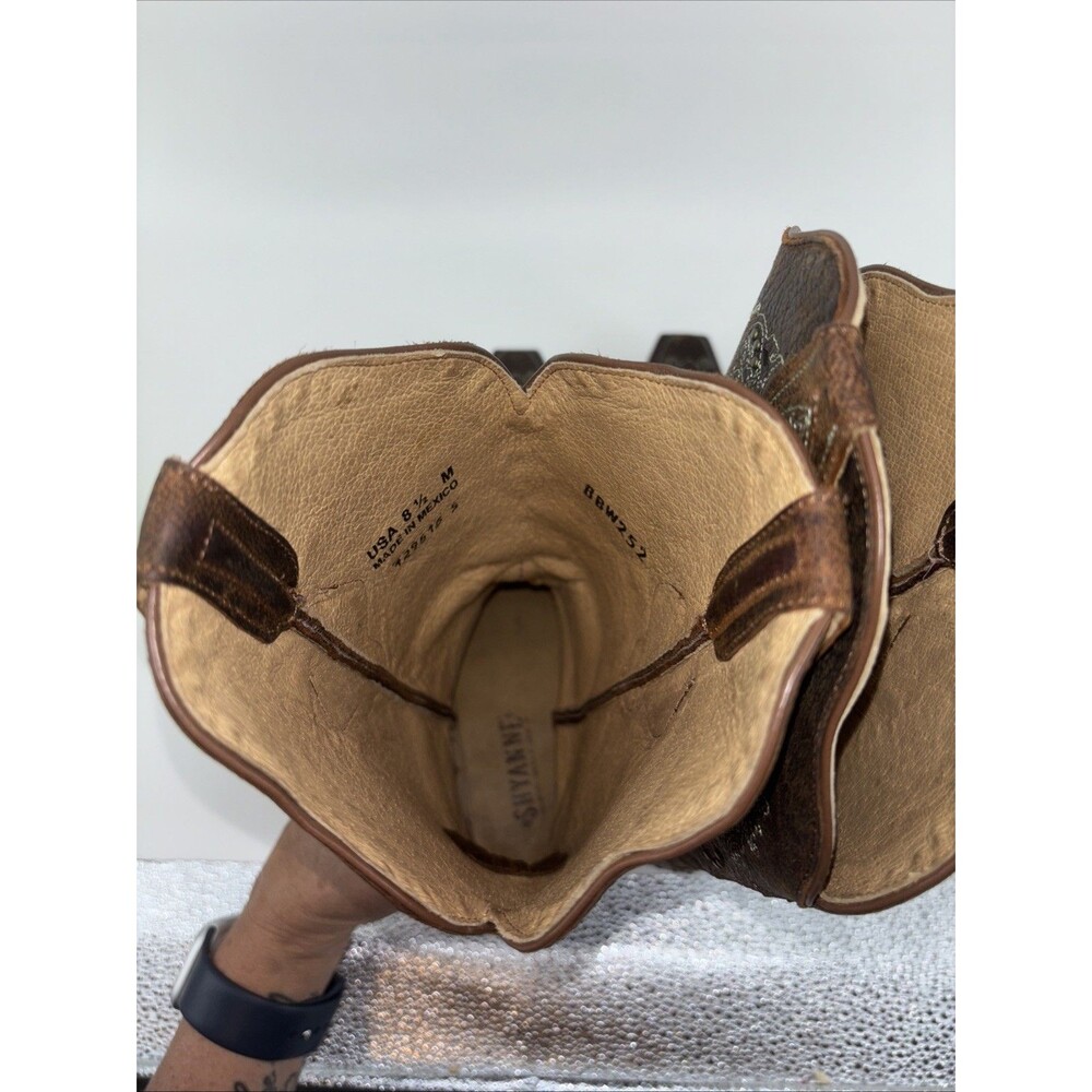 Shyanne Isabelle Inlay Stud Western Boot Brown Womens Size 8.5 - Picture 16 of 16